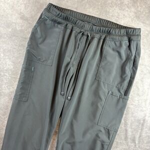 Scrubstar Pants Womens XL Gray Cargo Scrubs Drawstring Elastic Waist Straight